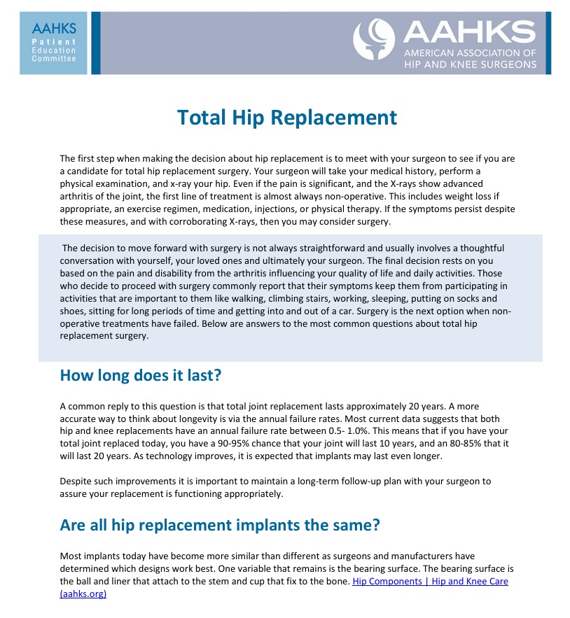 Total Hip Replacement